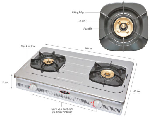 Thân vỏ bếp và chân đế bếp ga Rinnai
