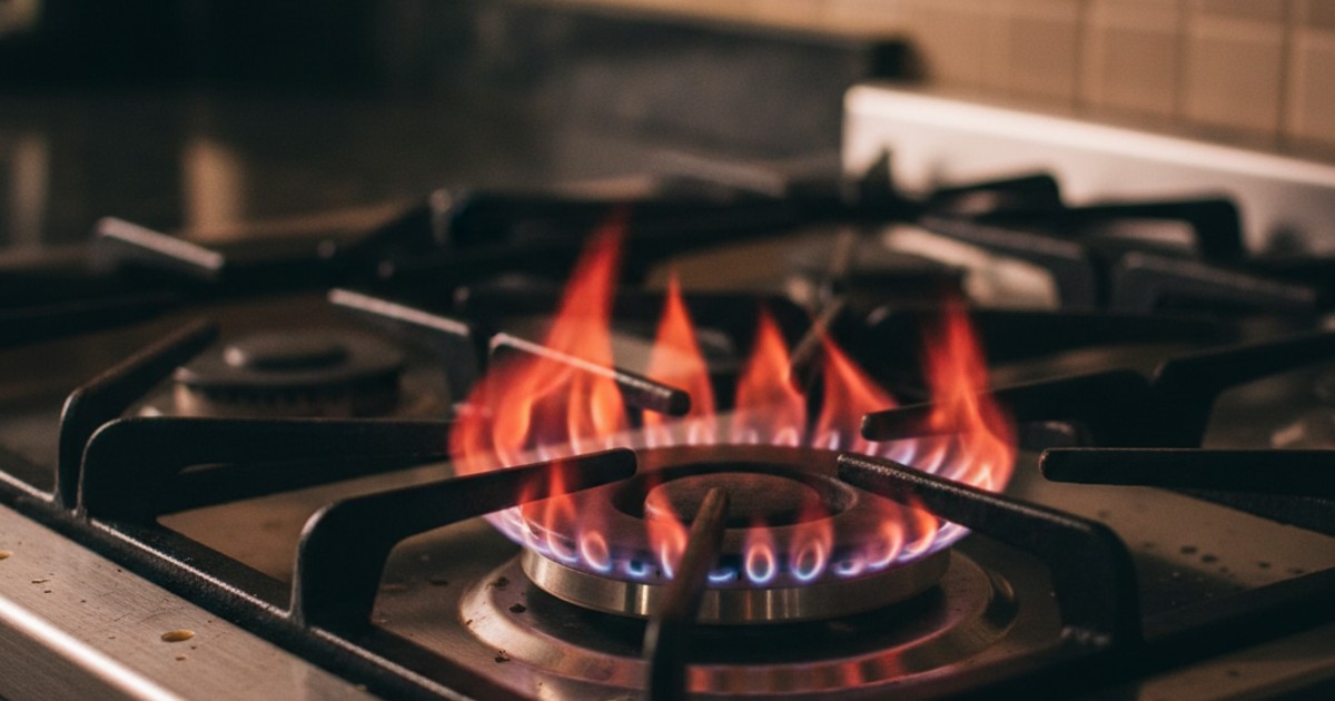 bếp gas bị lửa đỏ