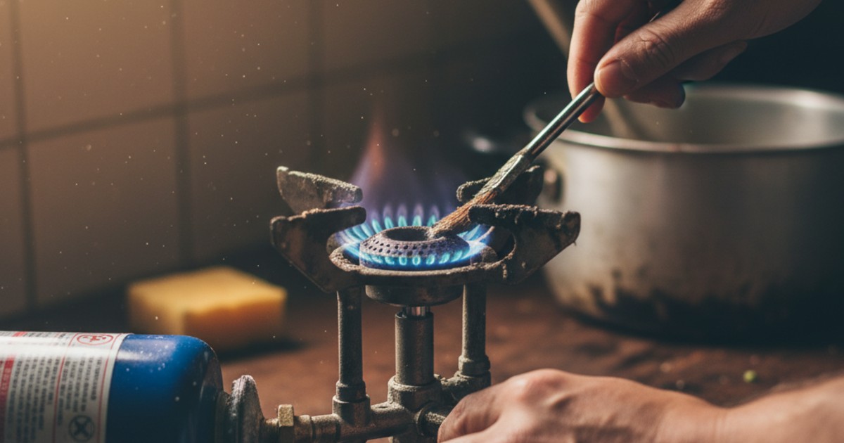 bếp gas mini lửa yếu