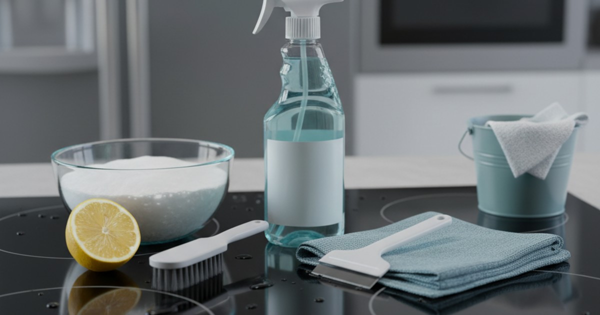 Chuẩn Bị Dụng Cụ Và Cách Vệ Sinh Mặt Kính Bếp Ga Âm
