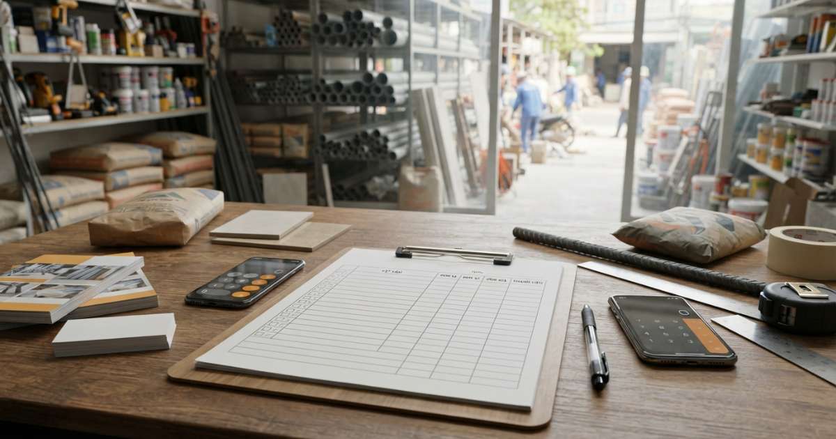 mẫu bảng báo giá vật liệu xây dựng