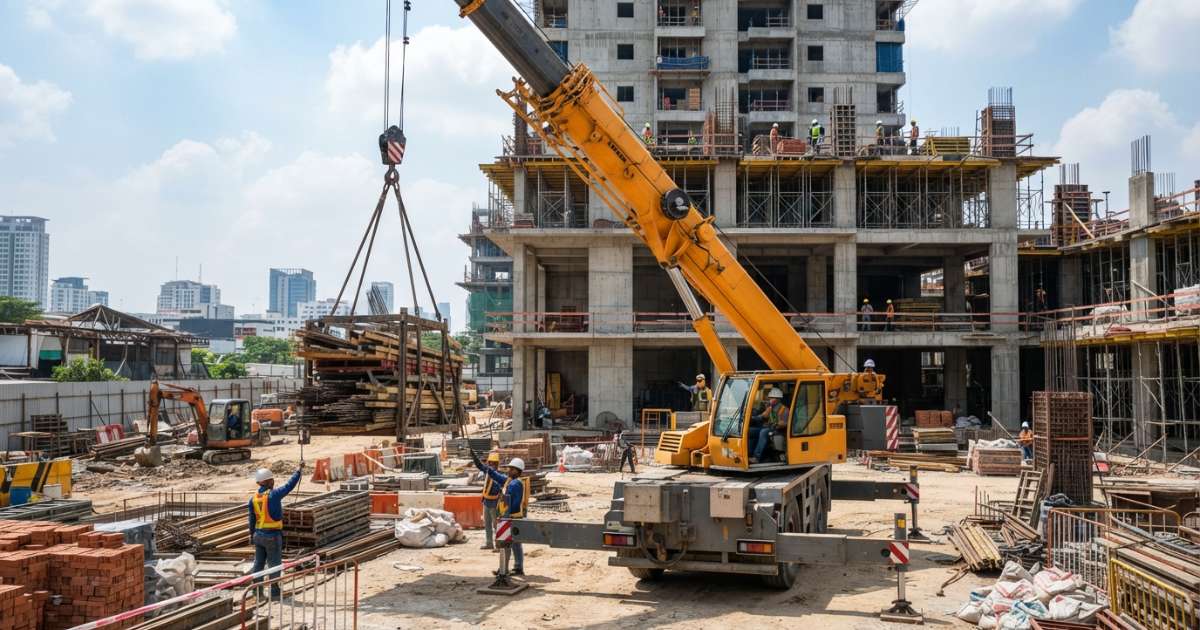 máy cẩu vật liệu xây dựng