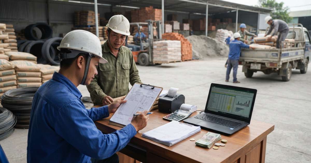 mua vật liệu xây dựng hạch toán