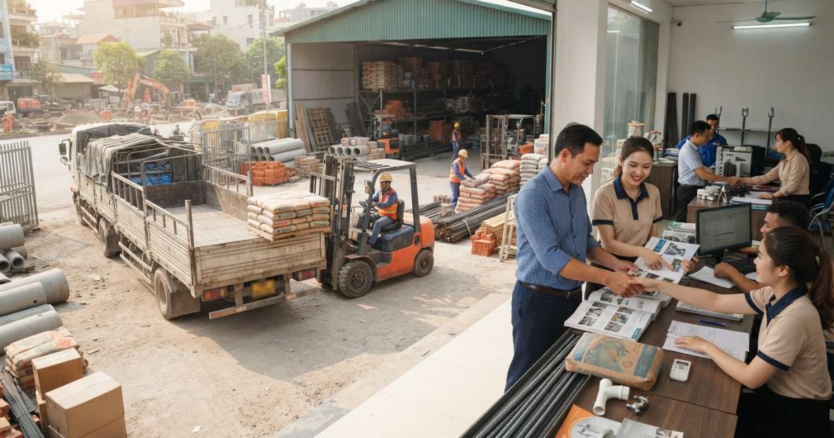 quy trình mua bán vật liệu xây dựng
